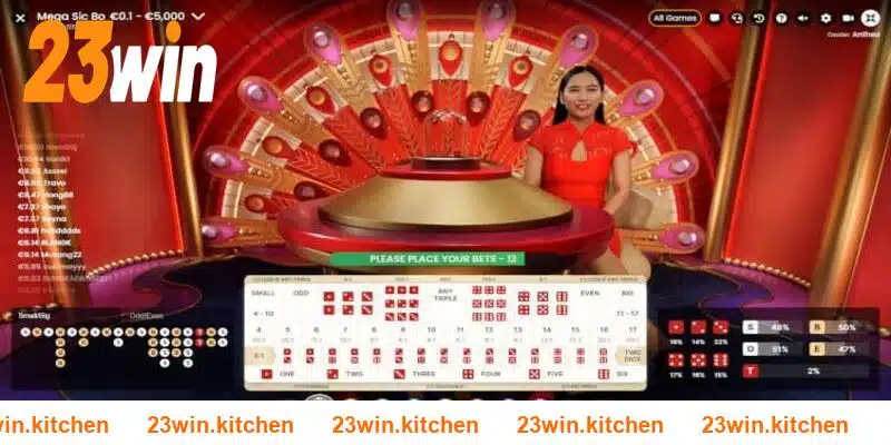 Sicbo là game có lượt chơi khủng tại WM casino 23WIN